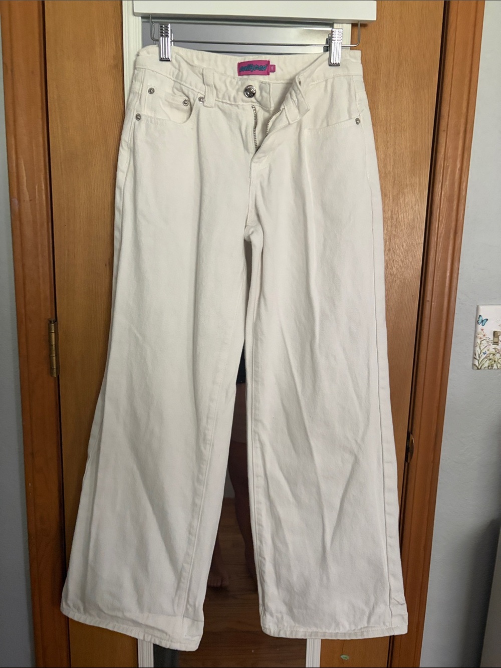 Edikted Cream Wide-Leg Women's Jeans